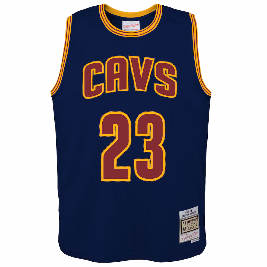 LeBron James Maglia Swingman Hardwood Classics 2015/16 per i giovani dei Cleveland Cavaliers Mitchell & Ness - Blu marinaio