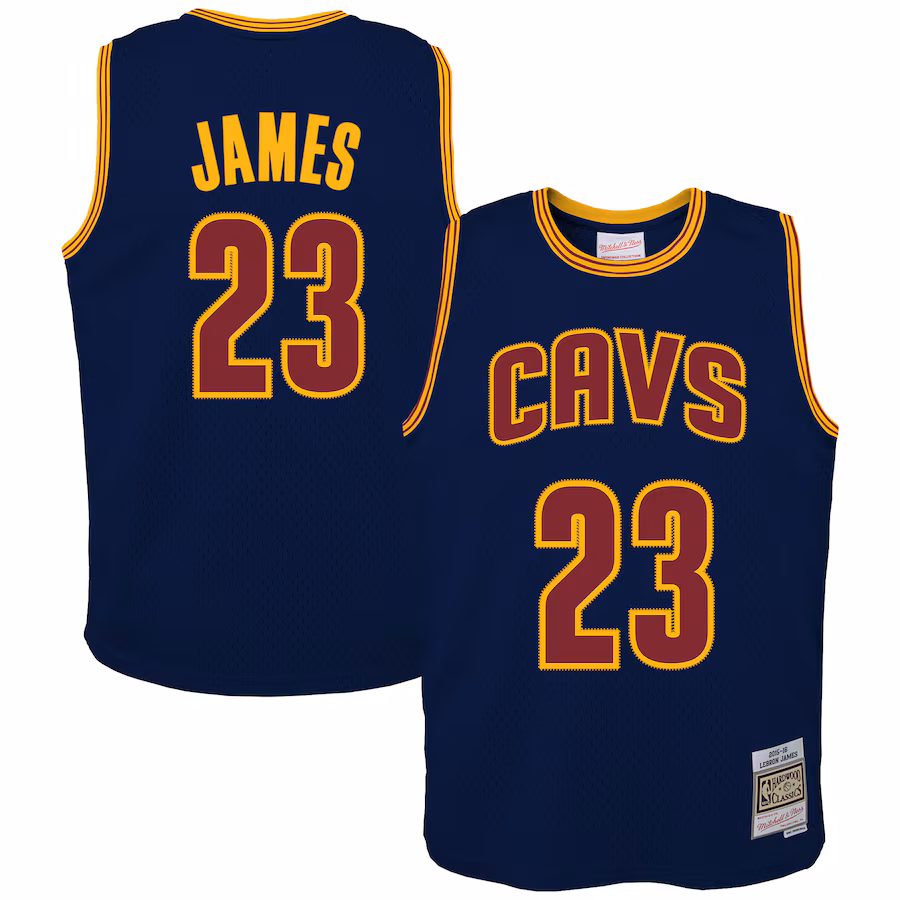 LeBron James Cleveland Cavaliers Mitchell & Ness Youth 2015/16 Hardwood Classics Swingman Jersey - Navy Blue
