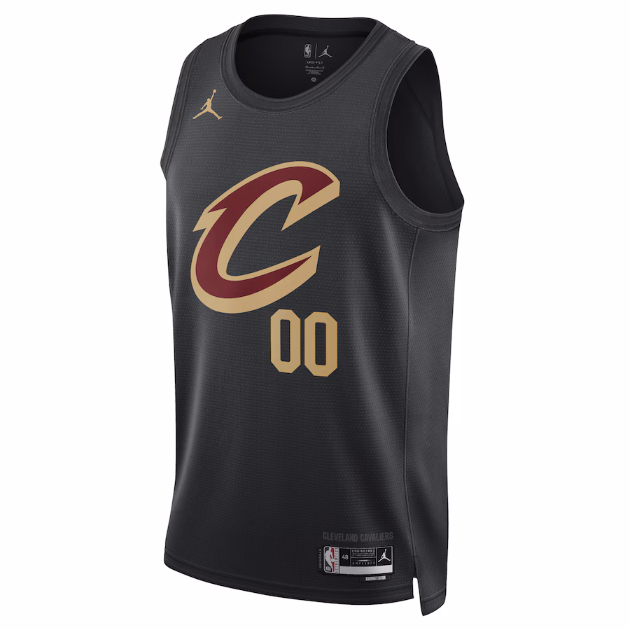 Maillot personnalisé pour les fans de la saison 2022/23 Unisexe de la marque Jordan des Cleveland Cavaliers - Édition Déclaration - Noir