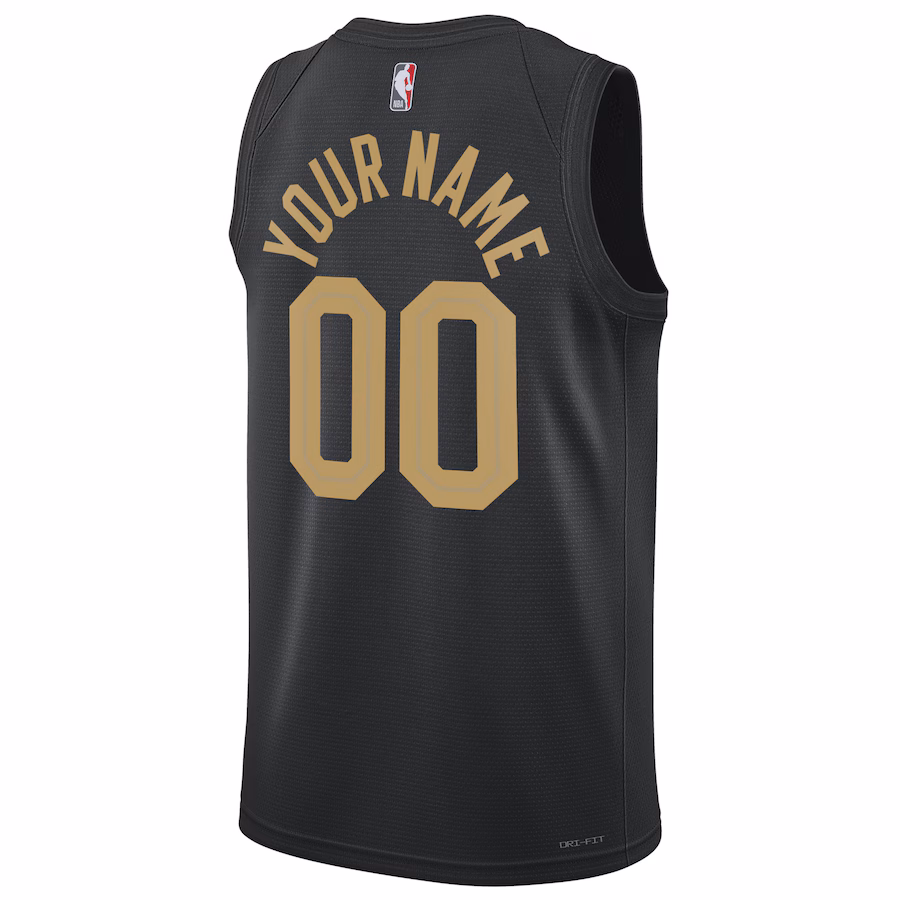Maillot personnalisé pour les fans de la saison 2022/23 Unisexe de la marque Jordan des Cleveland Cavaliers - Édition Déclaration - Noir