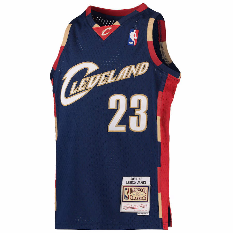 LeBron James Maillot Swingman des Hardwood Classics 2008-09 pour la jeunesse des Cleveland Cavaliers Mitchell & Ness - Bleu marine