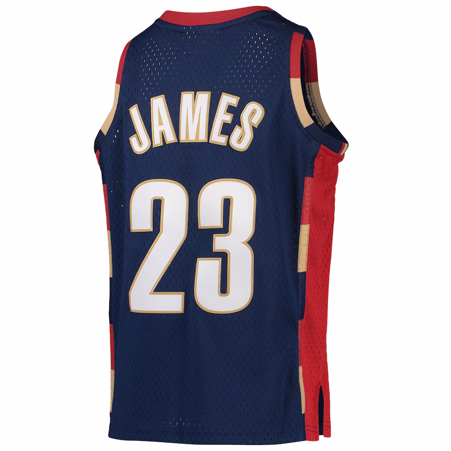 LeBron James Maillot Swingman des Hardwood Classics 2008-09 pour la jeunesse des Cleveland Cavaliers Mitchell & Ness - Bleu marine