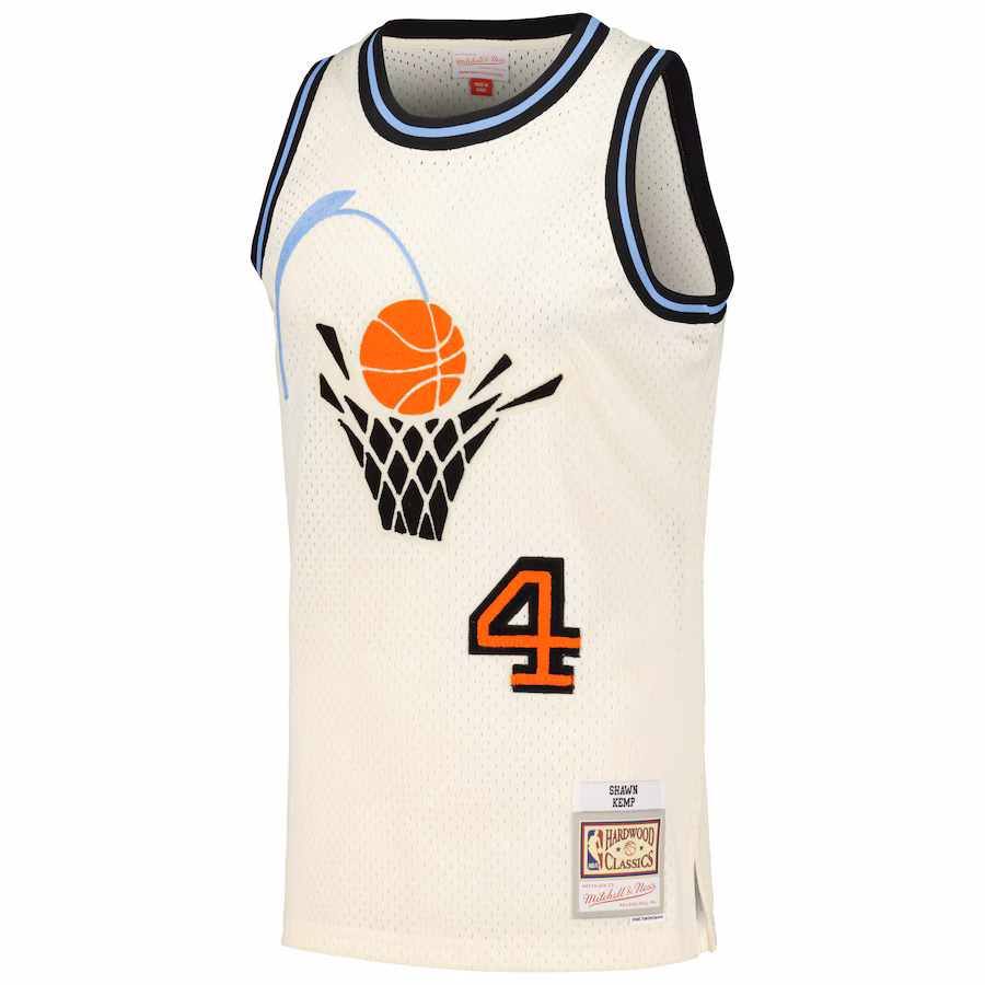 Shawn Kemp Cleveland Cavaliers Mitchell & Ness Chain Stitch Swingman-Jersey - Sahnefarben