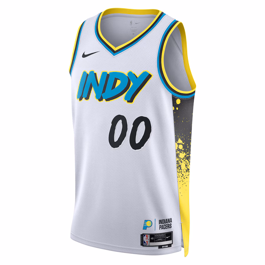 Indiana Pacers Maglia Swingman personalizzata unisex per la stagione 2024/25 - Edizione Città - Bianco