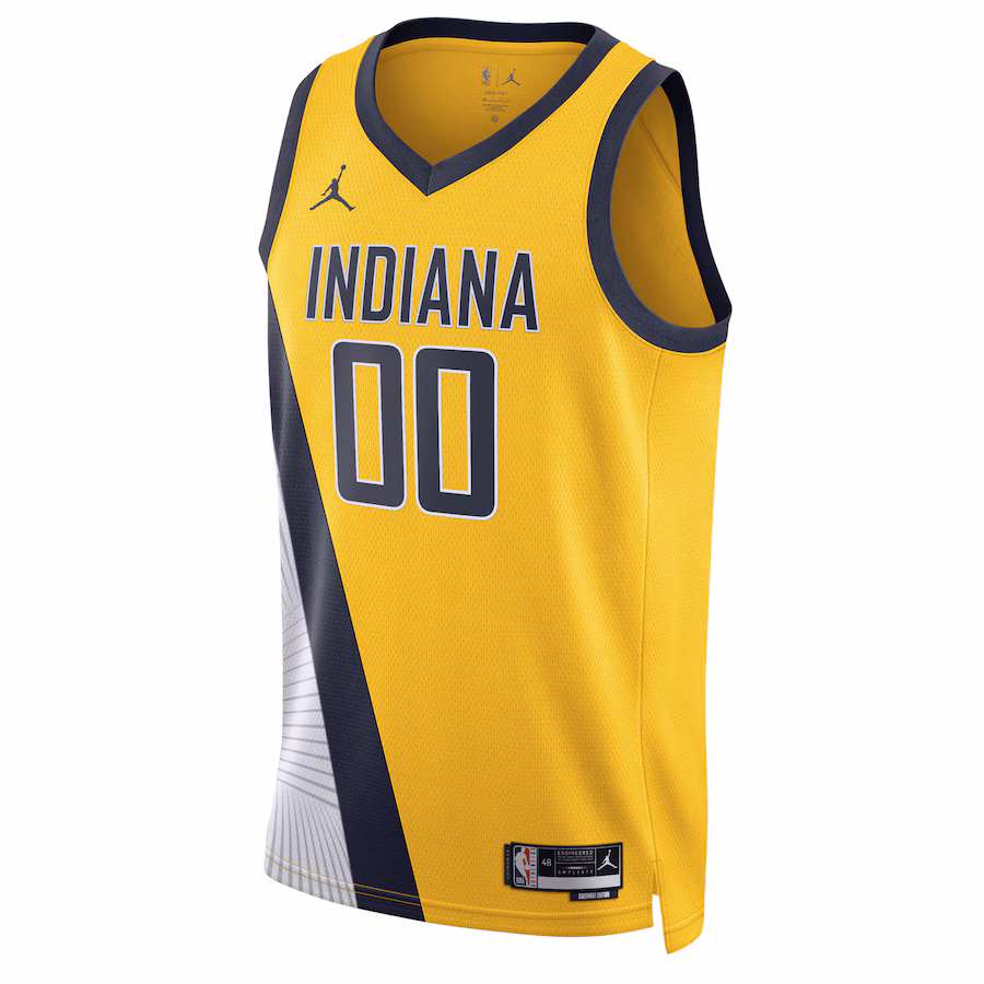 Indiana Pacers Jordan Brand Unisex maßgeschneidertes Swingman-Trikot für die Saison 2022/23 - Statement-Edition - Gelb