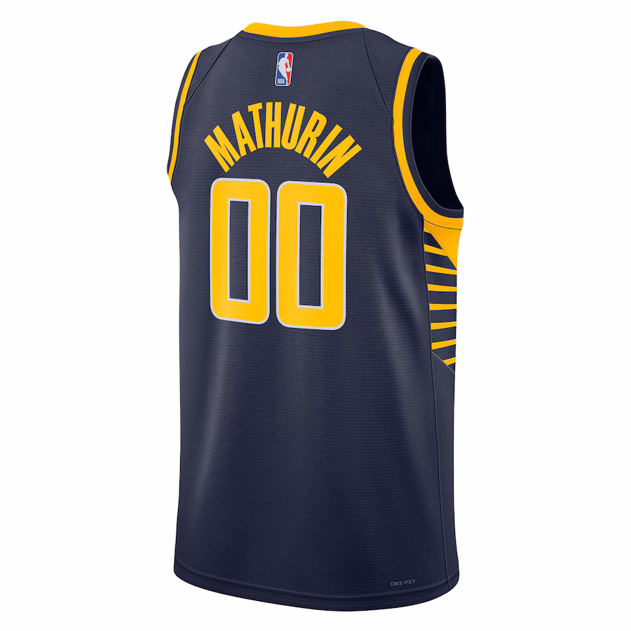 Bennedict Mathurin, Maglia Swingman unisex Nike degli Indiana Pacers - Edizione Icona - Blu marinaio
