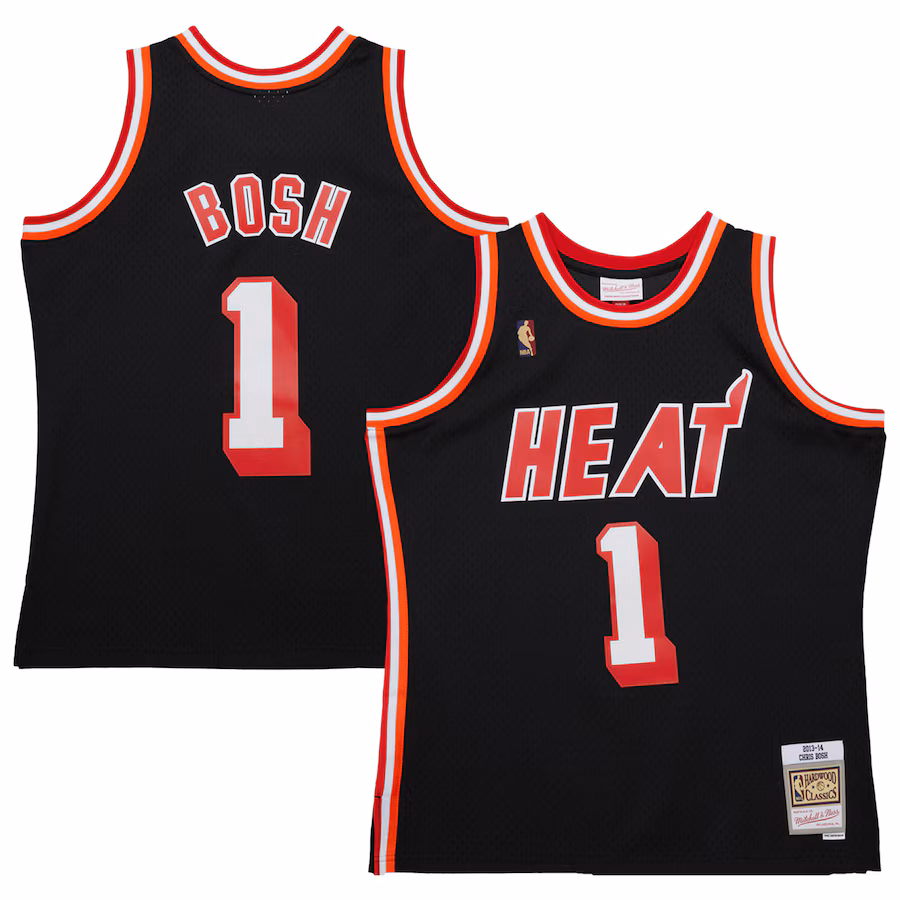 Chris Bosh, Miami Heat Mitchell & Ness 2013/14 Season Hardwood Classics Swingman Jersey - Black