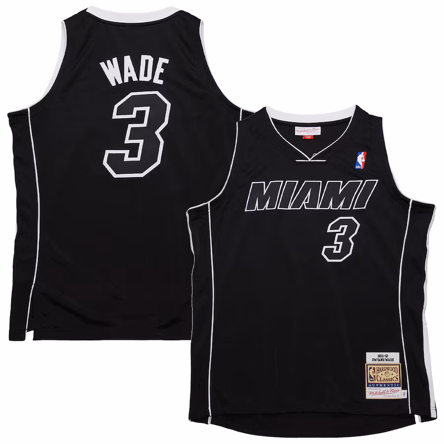 Dwyane Wade, Miami Heat Mitchell & Ness 2011/12 Hardwood Classics Authentic Jersey - Black