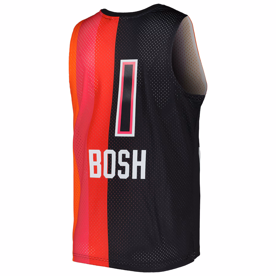 Chris Bosh, Miami Heat Mitchell & Ness Hardwood Classics 2011/12 Split Swingman Jersey - Black/Red