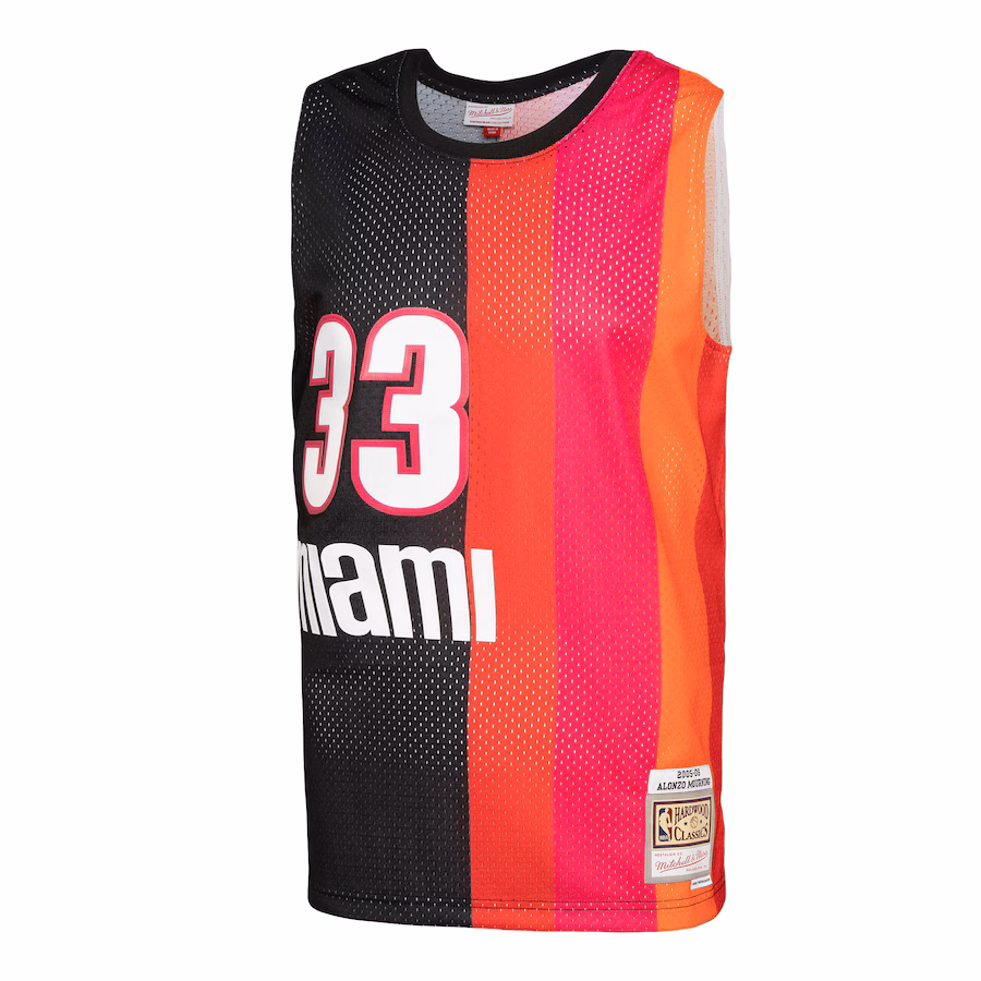 Alonzo Mourning Miami Heat Mitchell & Ness Hardwood Classics 2005/06 Split Swingman Jersey