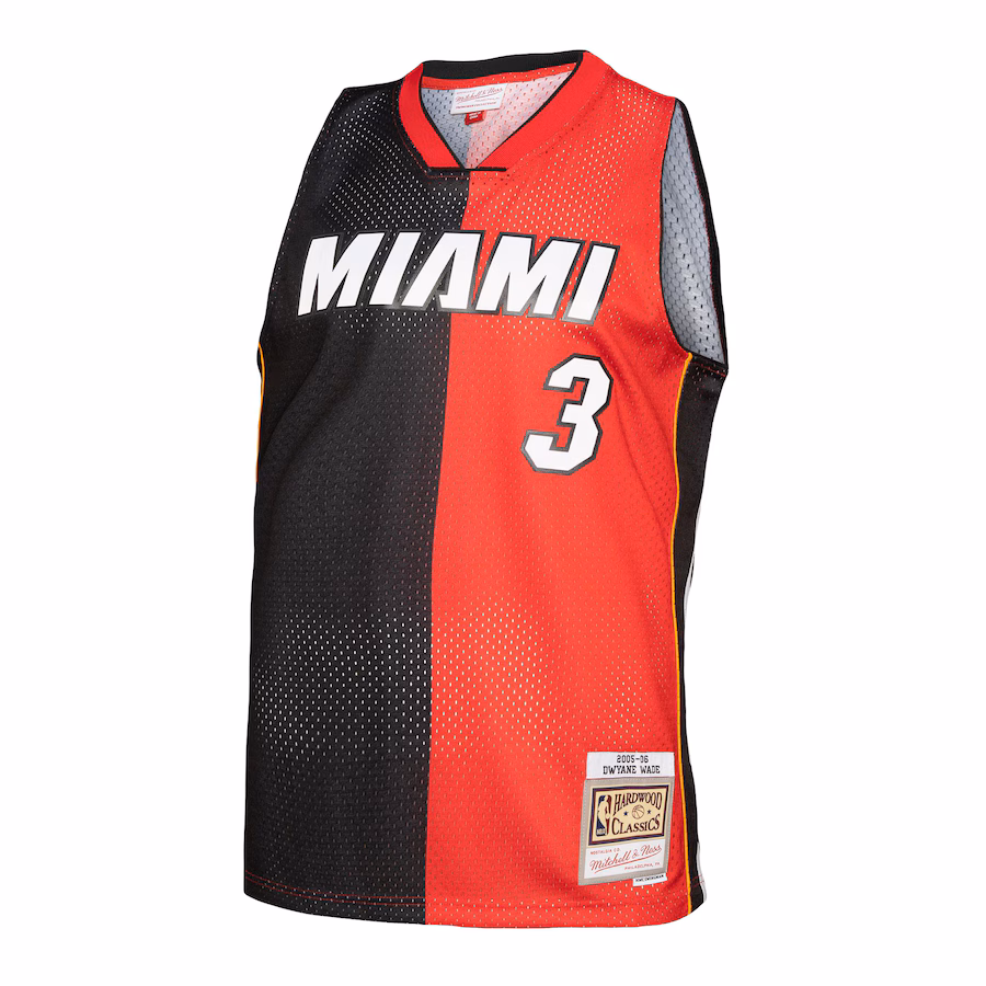 Maillot Dwyane Wade Miami Heat Mitchell & Ness Big & Tall Hardwood Classics 2005/06 Split Swingman