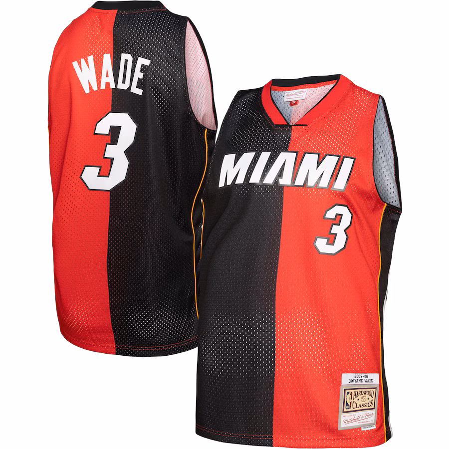 Dwyane Wade Miami Heat Mitchell & Ness Big & Tall Hardwood Classics 2005/06 Split Swingman Jersey