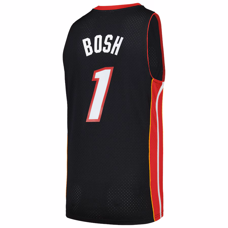 Chris Bosh, Maglia Swingman degli Hardwood Classics 2012/13 dei Miami Heat di Mitchell & Ness - Nero