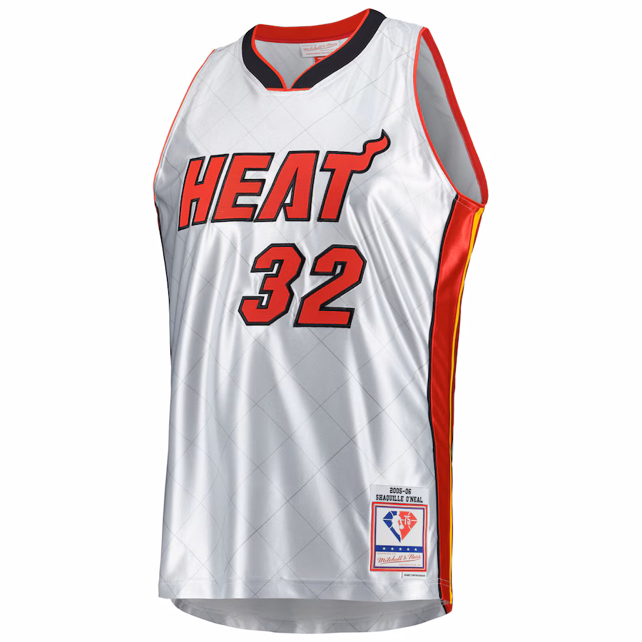 Shaquille O’Neal Miami Heat Mitchell & Ness 2005/06 Hardwood Classics 75th Anniversary Edition Jersey