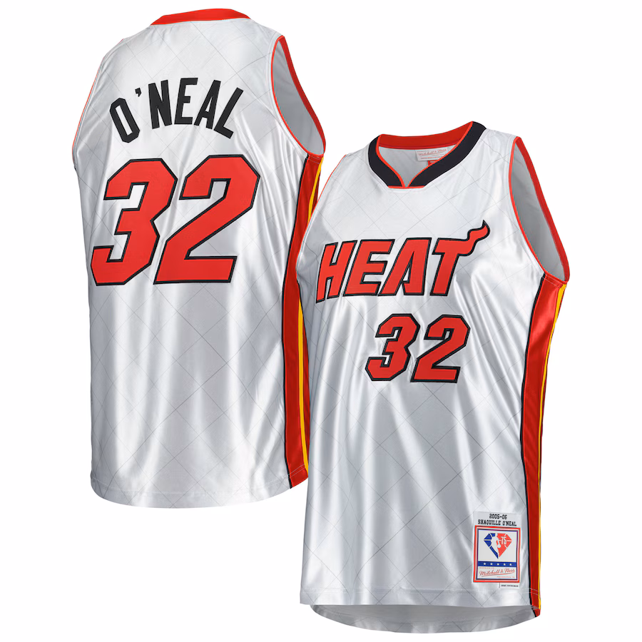 Shaquille O’Neal Miami Heat Mitchell & Ness 2005/06 Hardwood Classics 75th Anniversary Edition Jersey