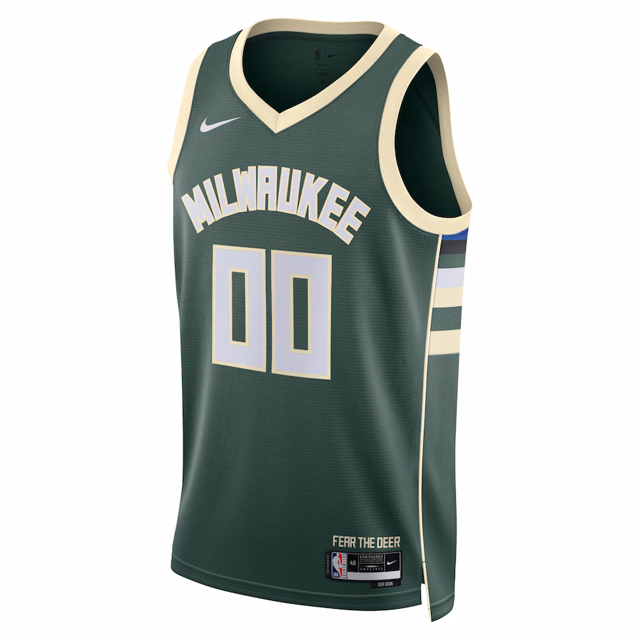 Milwaukee Bucks Maglia Swingman personalizzata unisex - Edizione Icona - Verde cacciatore