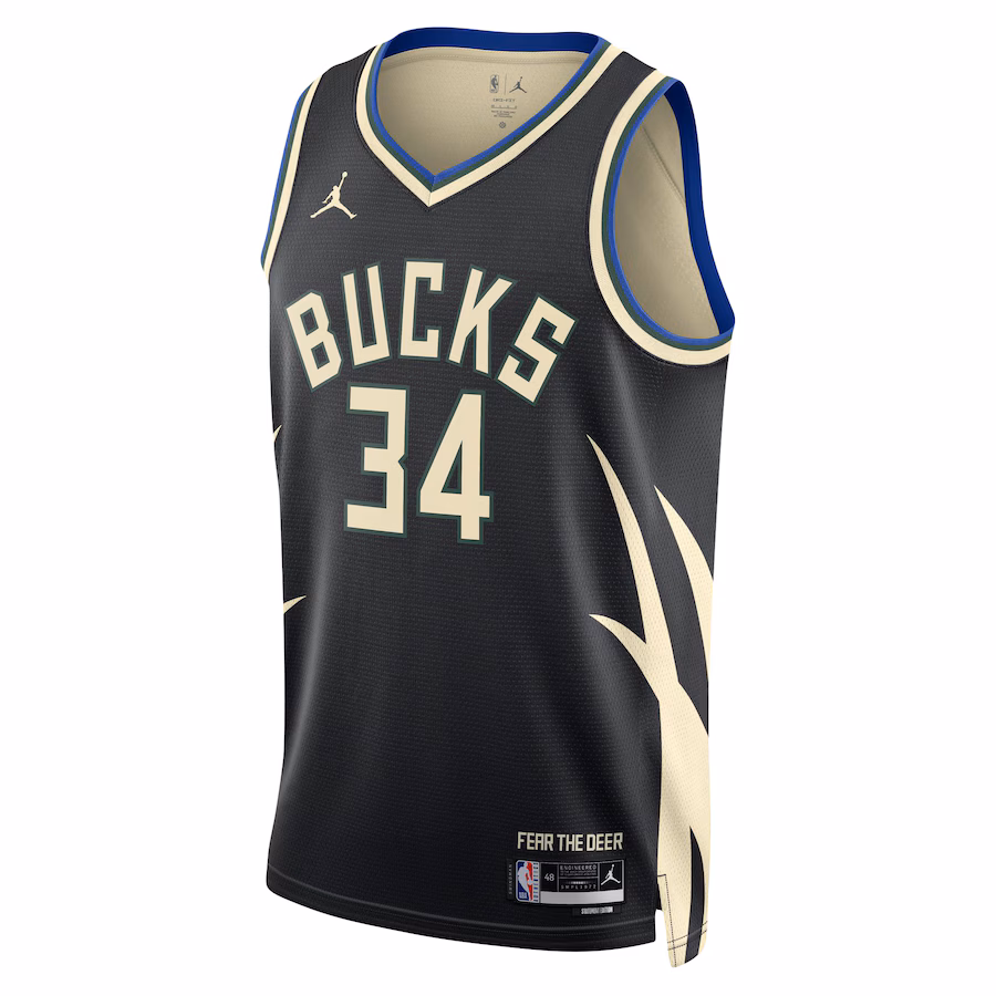 Giannis Antetokounmpo, Milwaukee Bucks Jordan Brand Men's and Women's Swingman Jersey - Statement Edition - Black