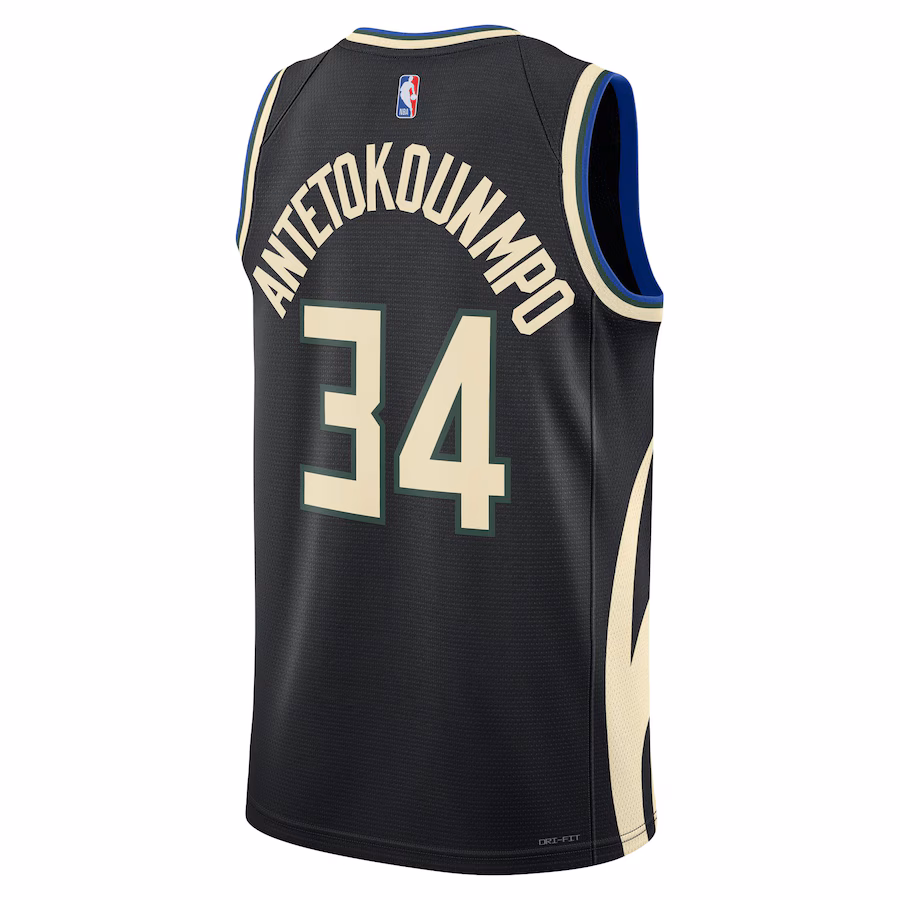 Giannis Antetokounmpo, Milwaukee Bucks Jordan Brand Men's and Women's Swingman Jersey - Statement Edition - Black