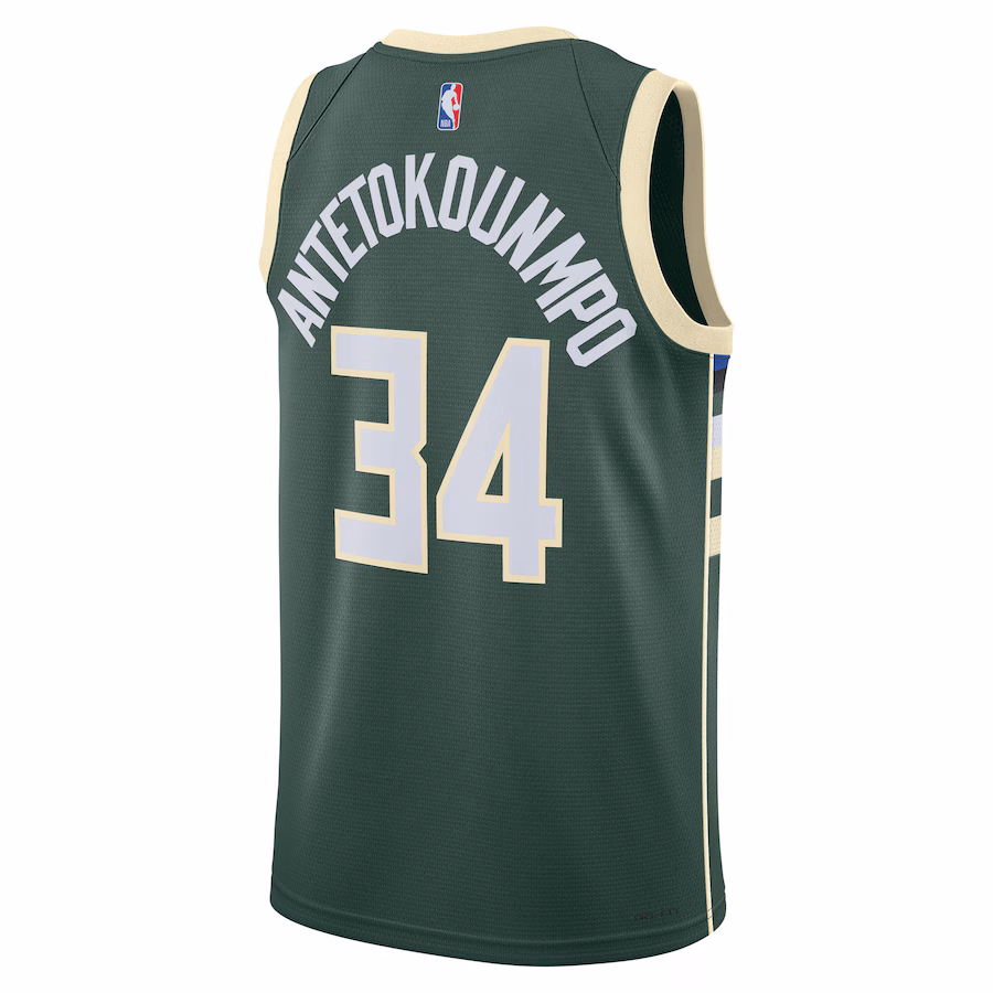 Giannis Antetokounmpo, Maillot Swingman unisexe des Milwaukee Bucks - Édition Icône - Vert chasseur