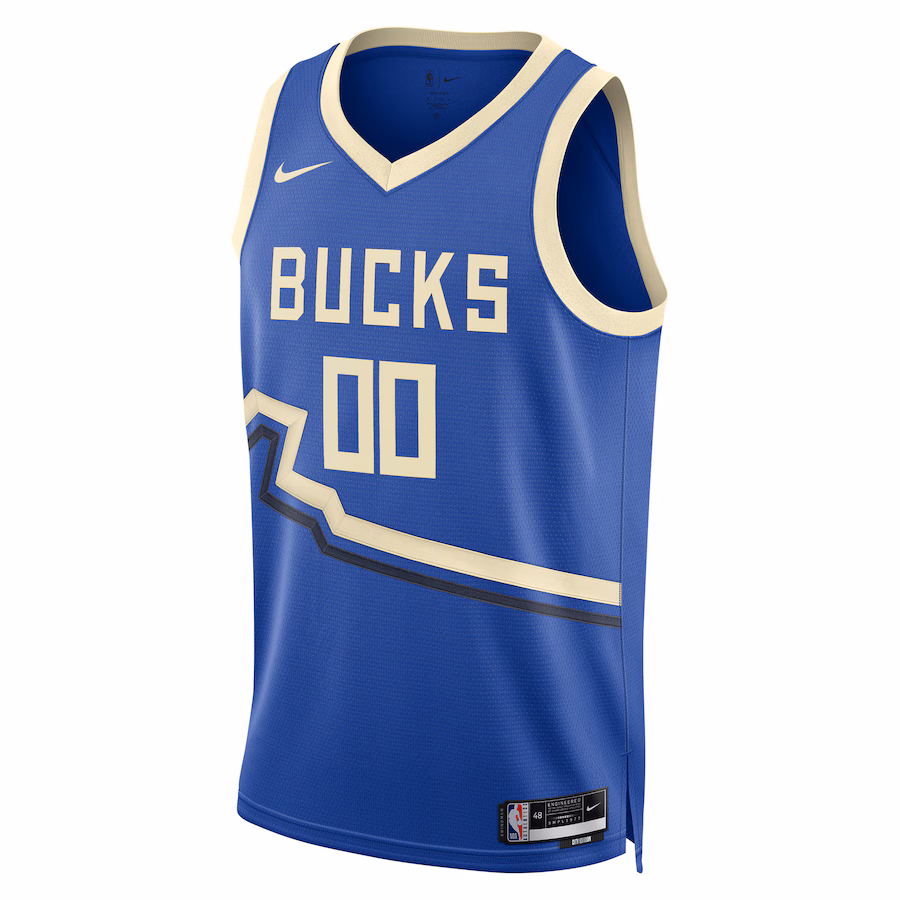 Milwaukee Bucks Maglia Swingman personalizzata unisex per 2024/25 - Edizione Città - Blu reale