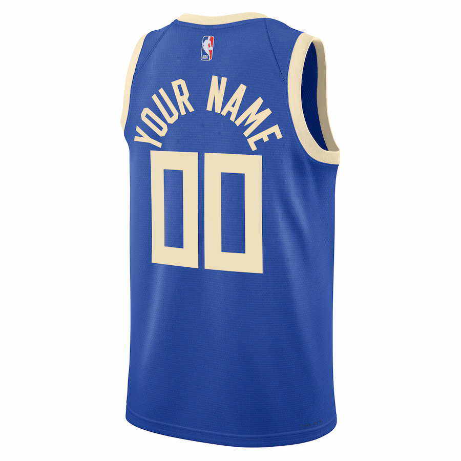 Milwaukee Bucks Maglia Swingman personalizzata unisex per 2024/25 - Edizione Città - Blu reale