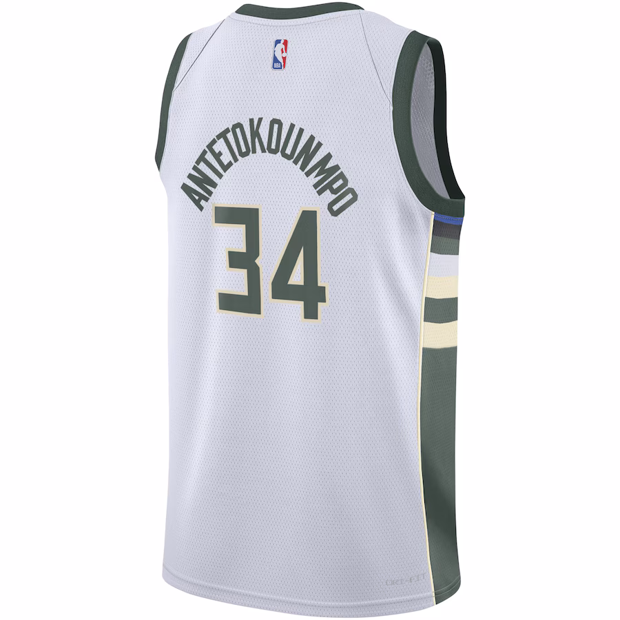 Giannis Antetokounmpo, Milwaukee Bucks Youth Swingman Jersey - Association Edition - White