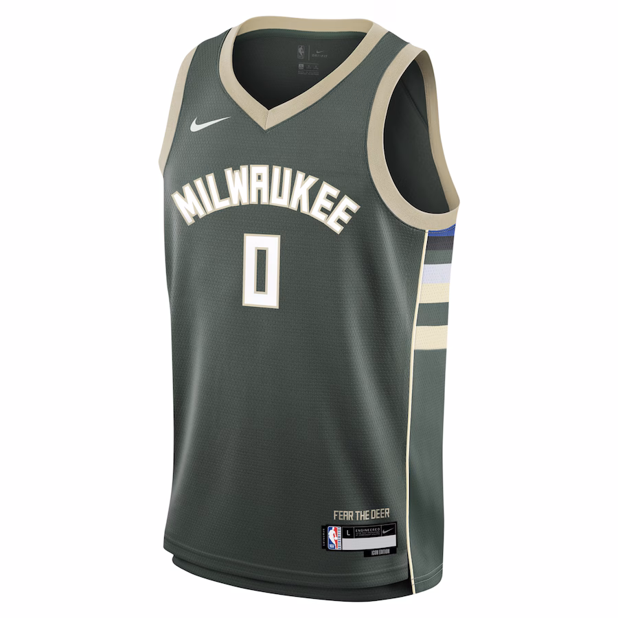 Damian Lillard, Milwaukee Bucks Youth Swingman Jersey - Icon Edition - Hunter Green