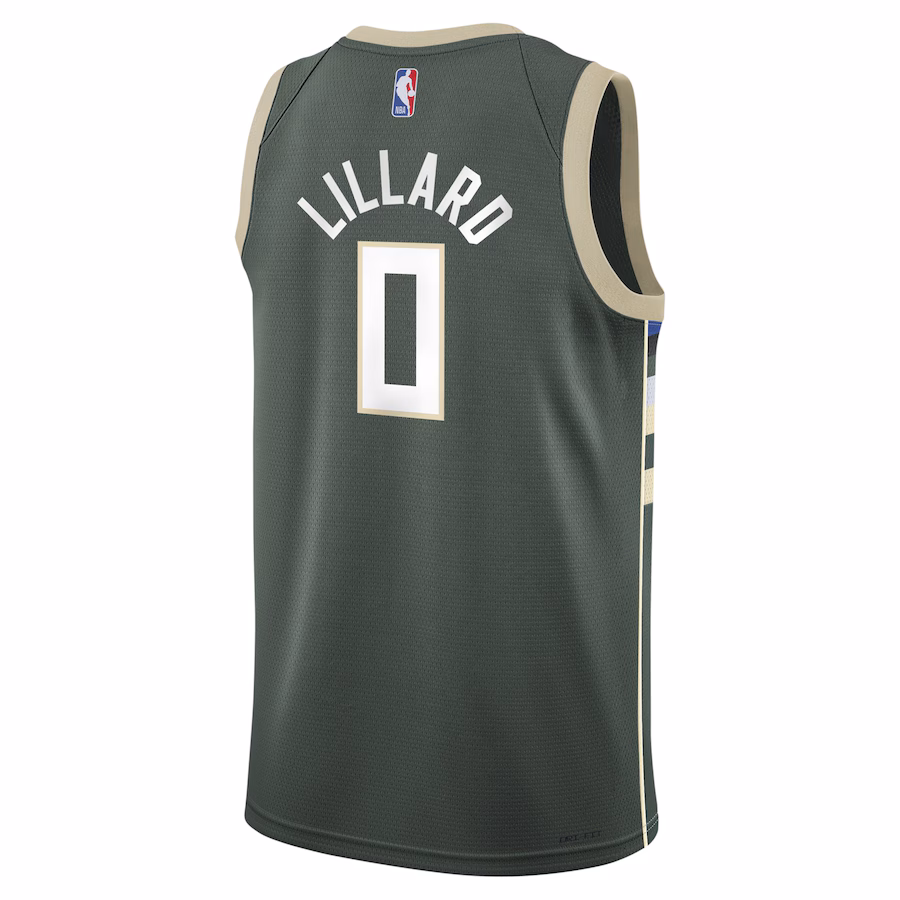 Damian Lillard, Milwaukee Bucks Youth Swingman Jersey - Icon Edition - Hunter Green
