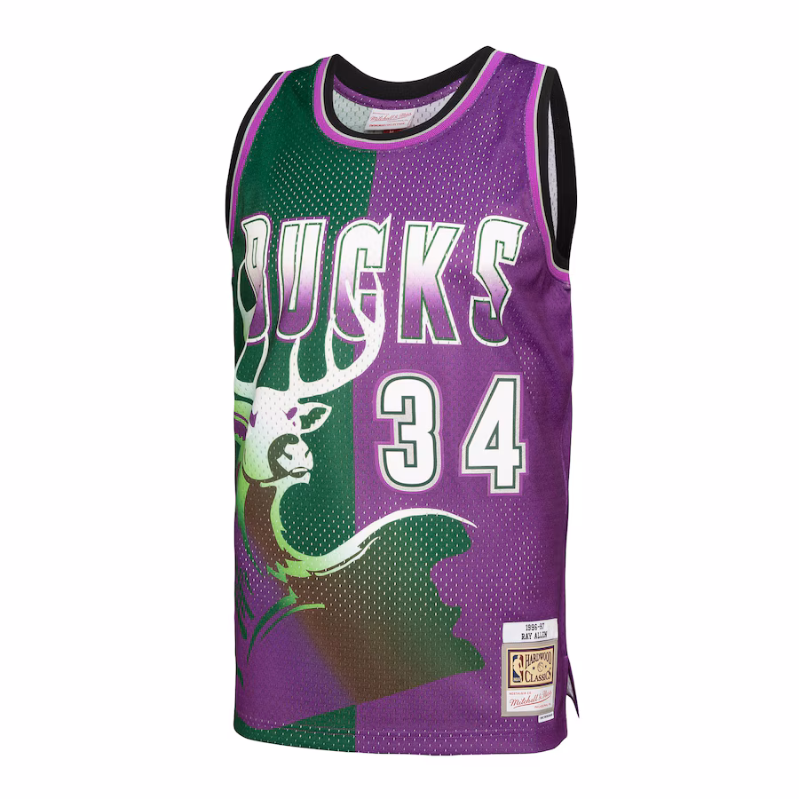 Ray Allen Bucks Mitchell & Ness 1996-97 HWC Swingman Jersey