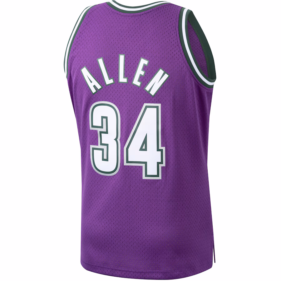 Ray Allen, Maglia Swingman Hardwood Classics 2000/01 di Mitchell & Ness dei Milwaukee Bucks - Viola