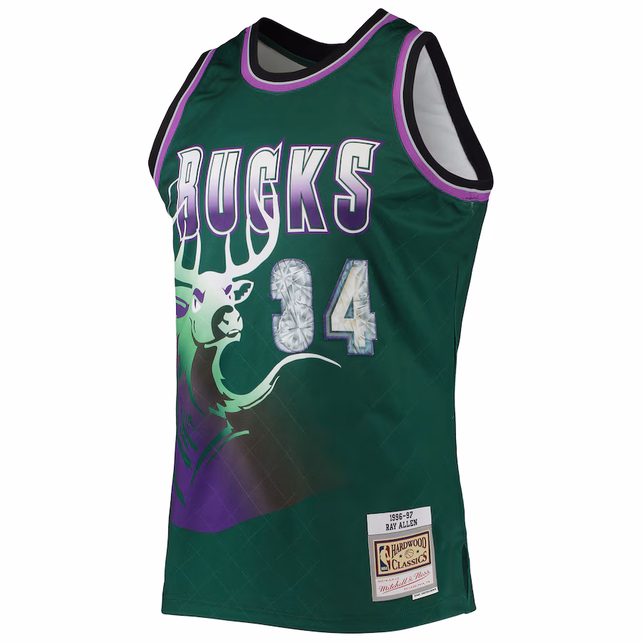 Milwaukee Bucks Ray Allen 1996/97 Mitchell & Ness NBA 75th Anniversary Diamond Hardwood Classics Trikot