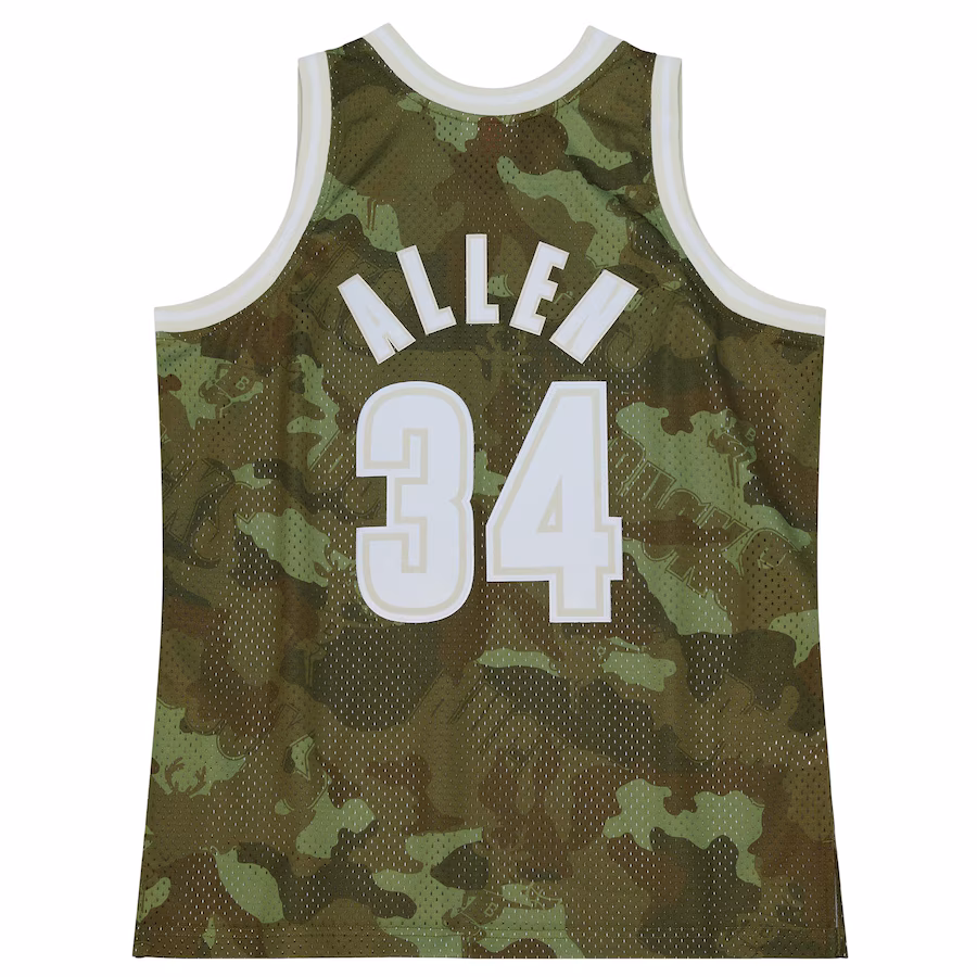 Ray Allen, Maglia Swingman in verde fantasma 2000/01 Hardwood Classics di Mitchell & Ness dei Milwaukee Bucks - Camuffo
