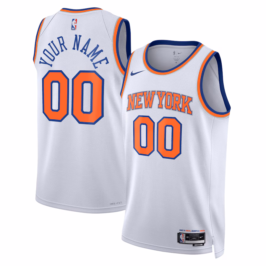 New York Knicks Neutral Swingman Custom Jersey - Association Edition, White