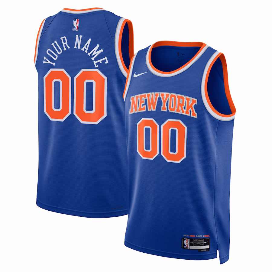 New York Knicks Neutral Swingman Custom Jersey - Icon Edition, Blue