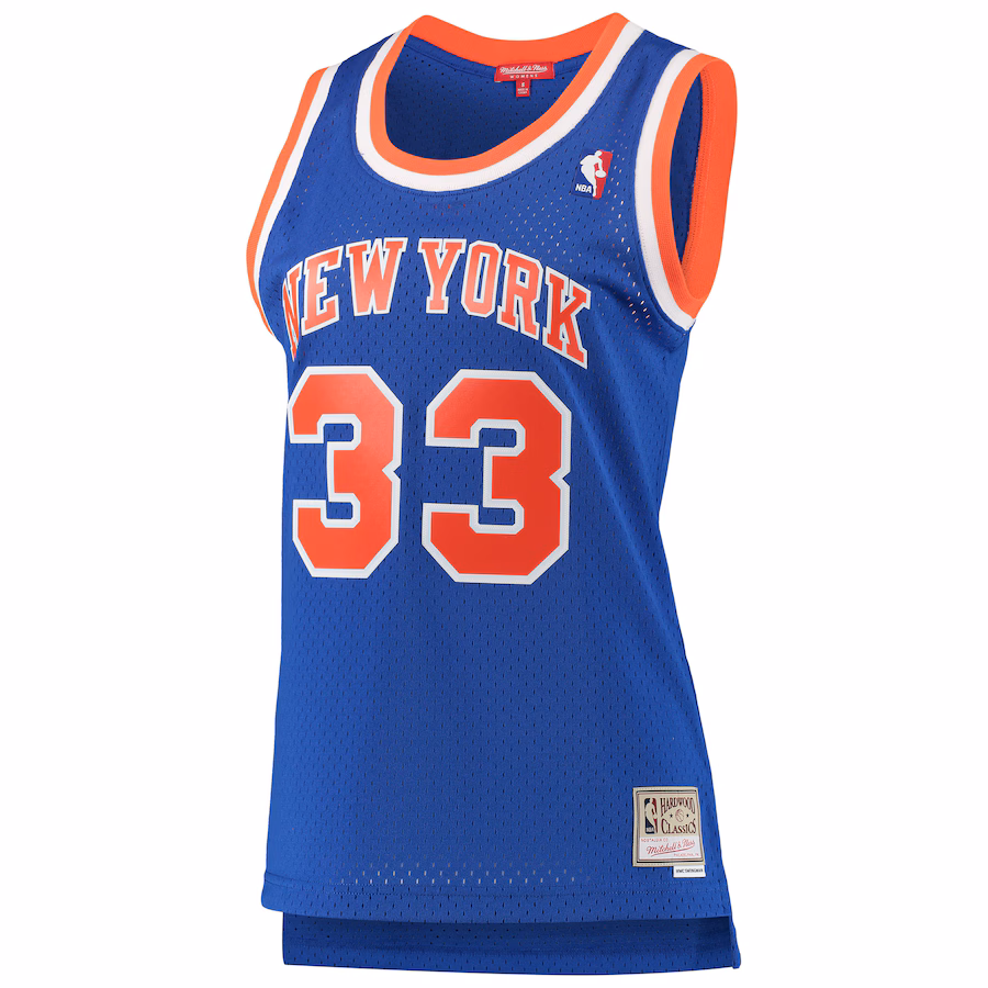Patrick Ewing, New York Knicks Mitchell & Ness Damen-Jersey aus der klassischen Vintage-Sammlung 1991/1992 - Blau