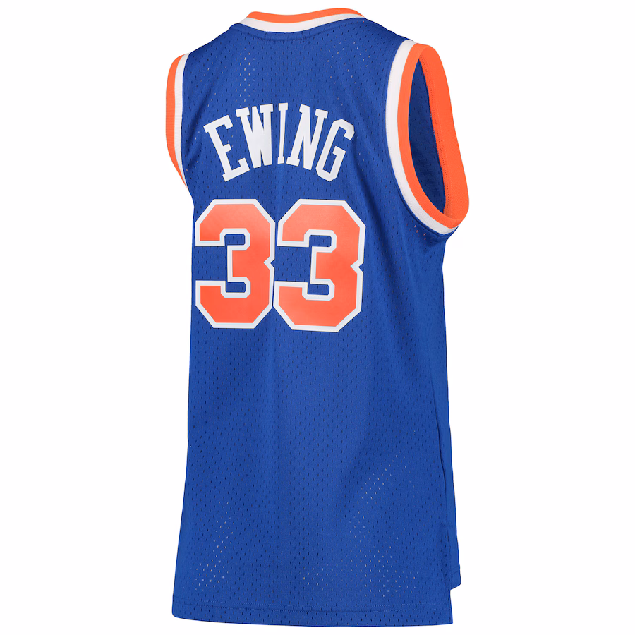 Patrick Ewing, New York Knicks Mitchell & Ness Damen-Jersey aus der klassischen Vintage-Sammlung 1991/1992 - Blau