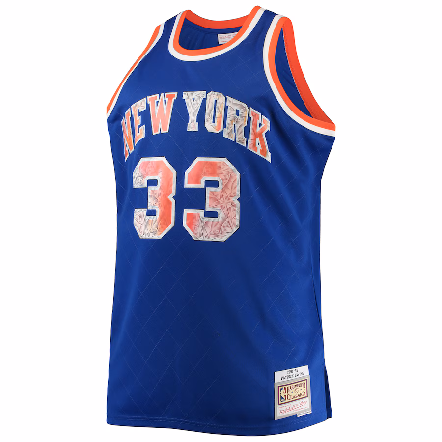 New York Knicks Patrick Ewing 1991/92 Mitchell & Ness NBA 75th Anniversary Diamond Big & Tall Trikot