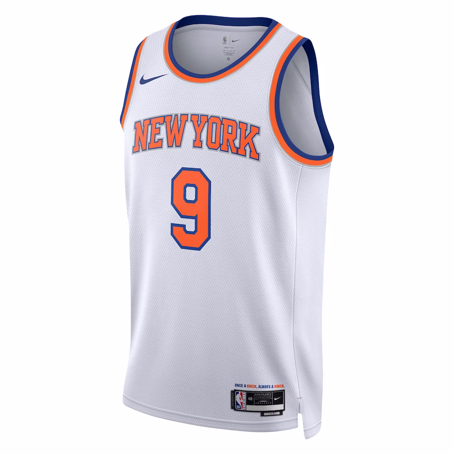 RJ Barrett, maillot Swingman neutre Nike des New York Knicks - Édition Association, Blanc