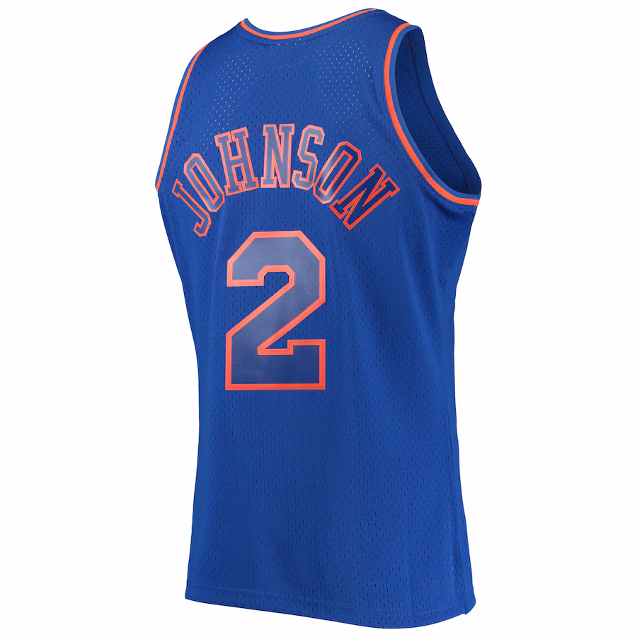 New York Knicks Larry Johnson 1996/97 Mitchell & Ness Hardwood Classics Fan Trikot Blau