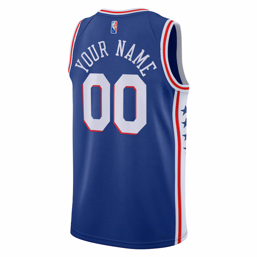 Philadelphia 76ers Maillot personnalisé Diamond Swingman 2021/2022 - Édition icône - Bleu royal
