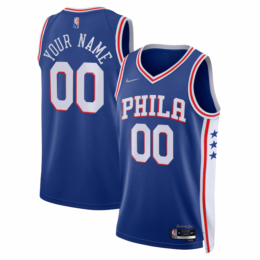 Philadelphia 76ers 2021/22 Diamond Swingman Custom Jersey - Icon Edition - Royal Blue