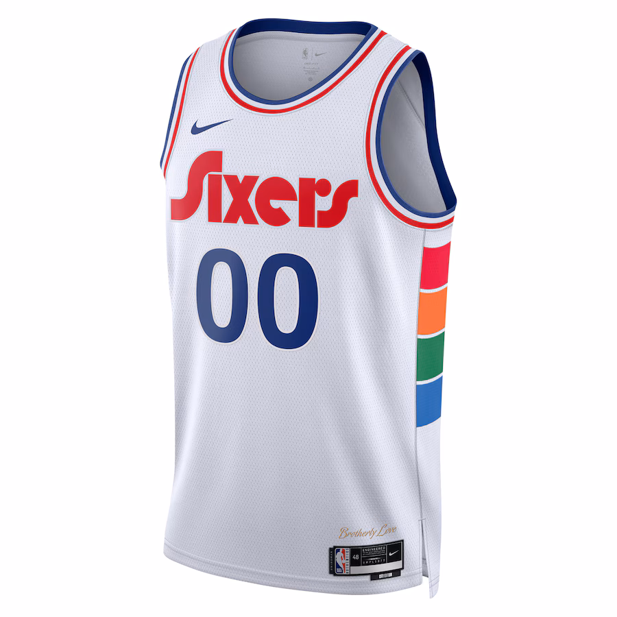Philadelphia 76ers Unisex 2024/2025 Angepasstes Swingman Jersey - City-Edition - Weiß