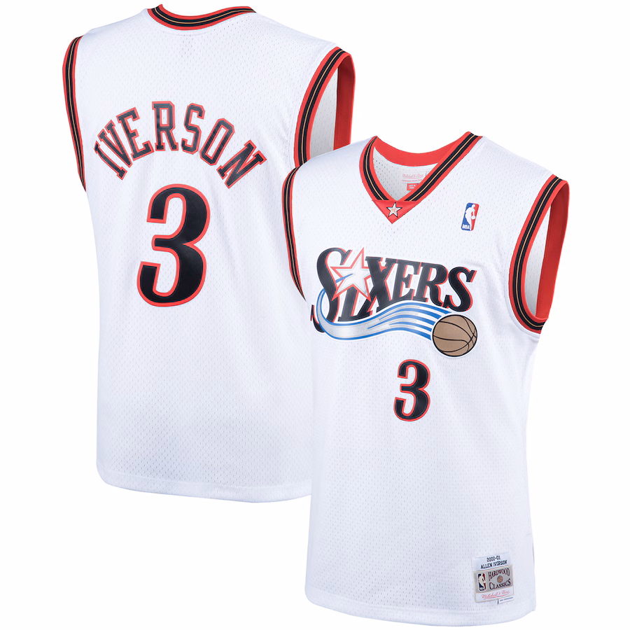 Allen Iverson Philadelphia 76ers Mitchell & Ness Hardwood Classics Swingman Jersey - Weiß