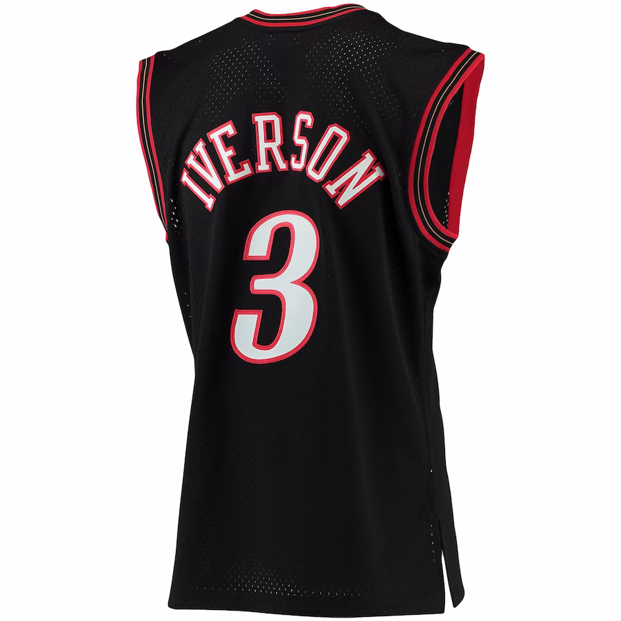 Allen Iverson Philadelphia 76ers Mitchell & Ness Maglia Swingman delle Classiche Hardwood Big & Tall 2000/2001 - Nero