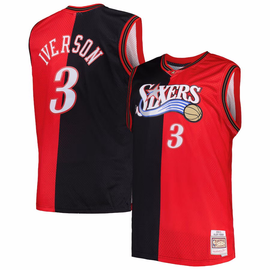 Maillot Swingman Split Big & Tall Hardwood Classics Mitchell & Ness Philadelphia 76ers Allen Iverson 2000/01
