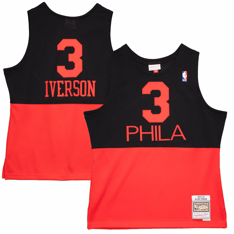 Allen Iverson Philadelphia 76ers Mitchell & Ness Maillot Swingman Hardwood Classics Reload 2.0 2003/2004 - Noir