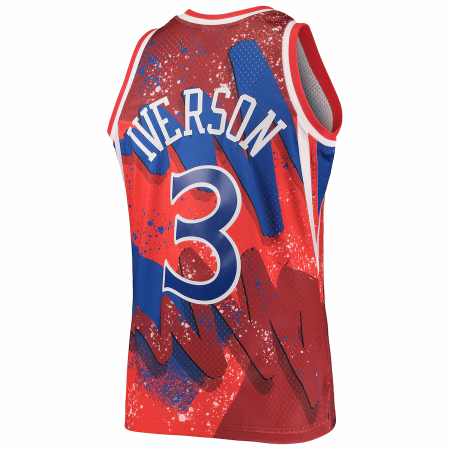 Allen Iverson Philadelphia 76ers Mitchell & Ness Maillot Swingman Hyper Hoops des Classiques Hardwood 1996/1997 - Rouge