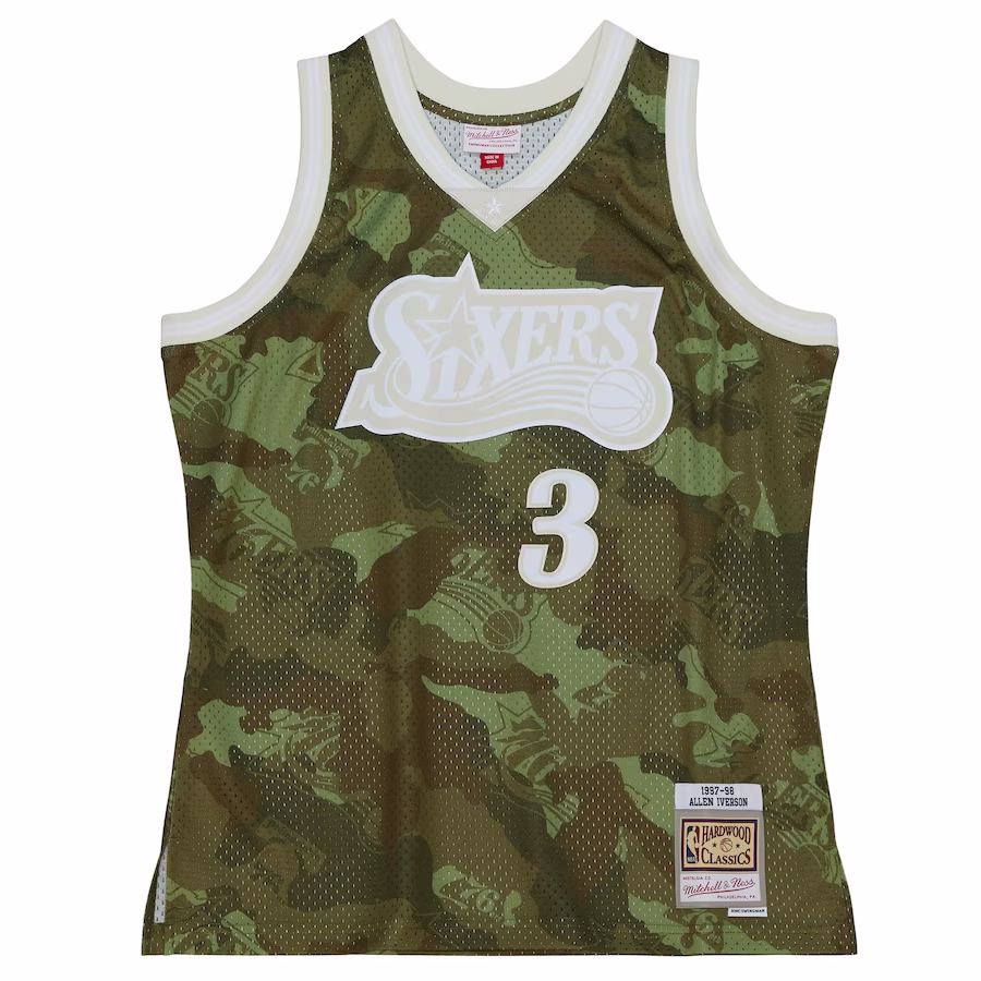 Allen Iverson Philadelphia 76ers Mitchell & Ness Hardwood Classics 1997/98 Ghost Green Swingman Jersey