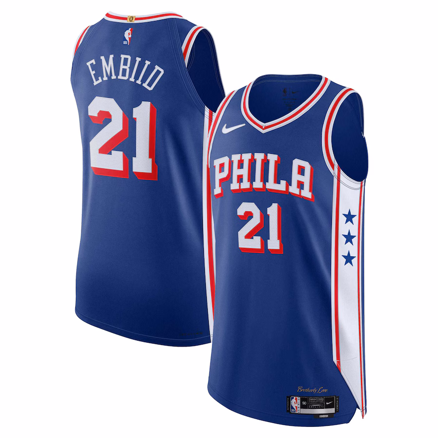 Joel Embiid Philadelphia 76ers Spieler Jersey - Icon Edition - Königblau
