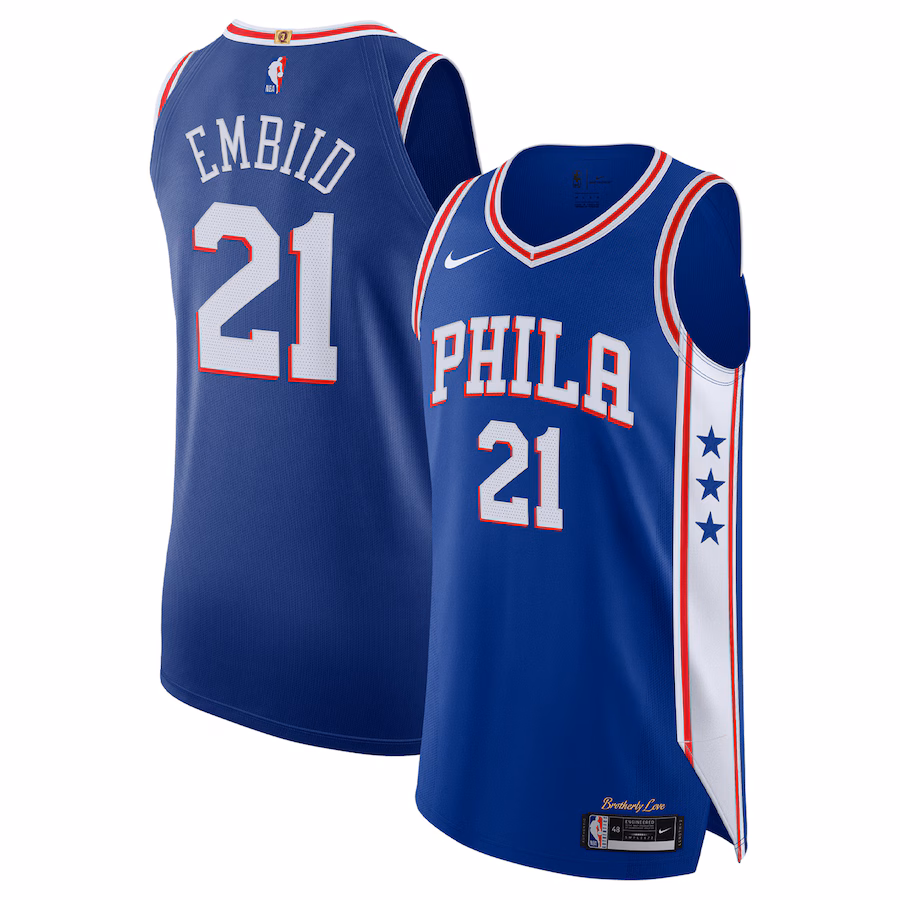 Joel Embiid Philadelphia 76ers Icon - Edition Königsblau Trikot
